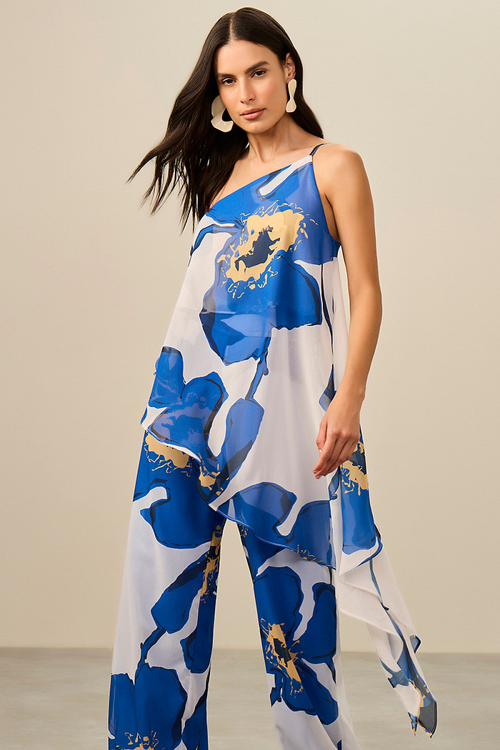 BLUSA CHIFFON ASSIMÉTRICA ESTAMPADA