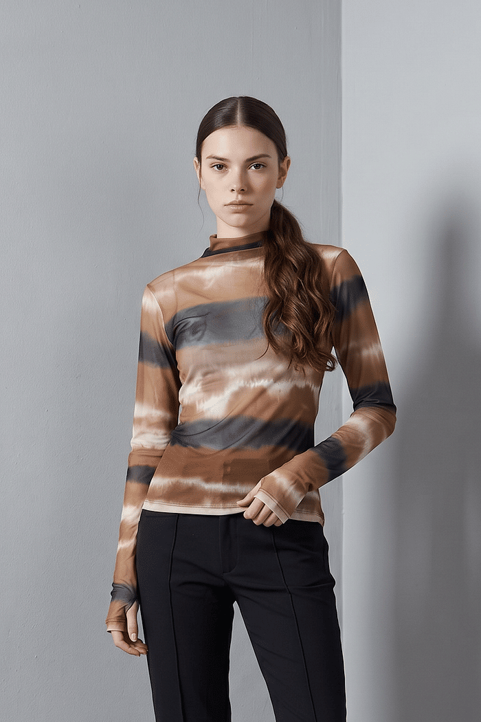 BLUSA TULE ESTAMPA TIE DYE BOÊMIO