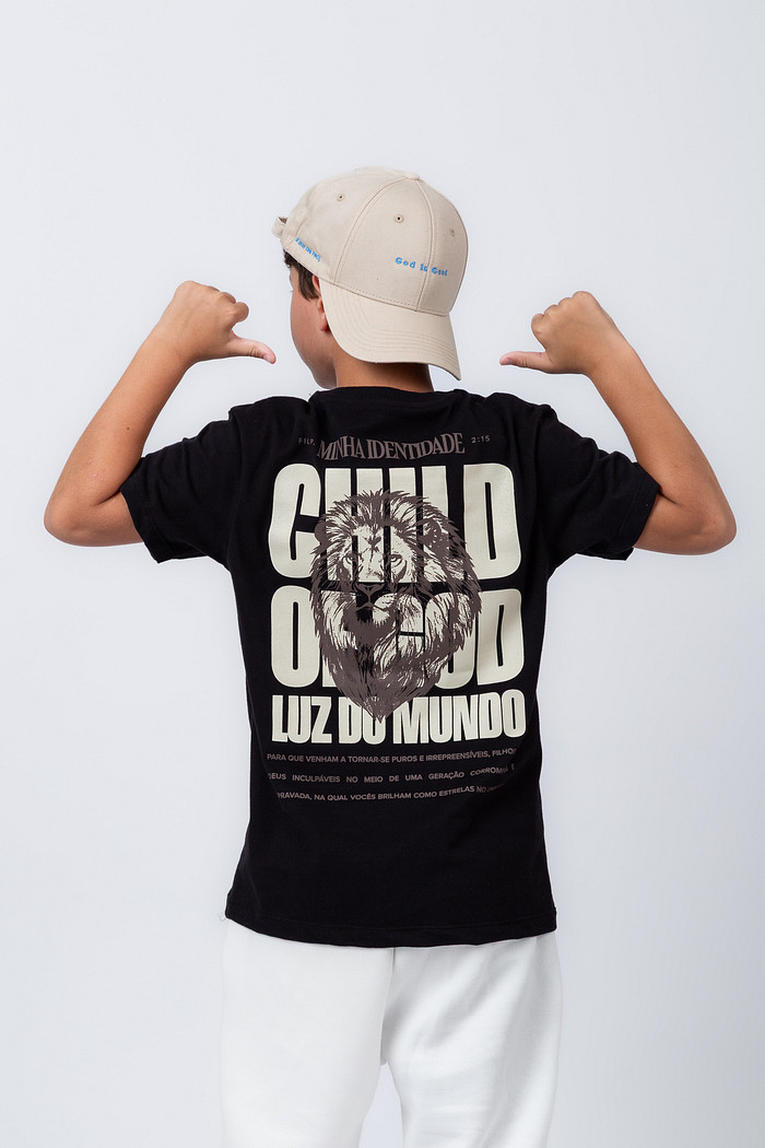 CAMISETA INFANTIL MINHA IDENTIDADE PRETO