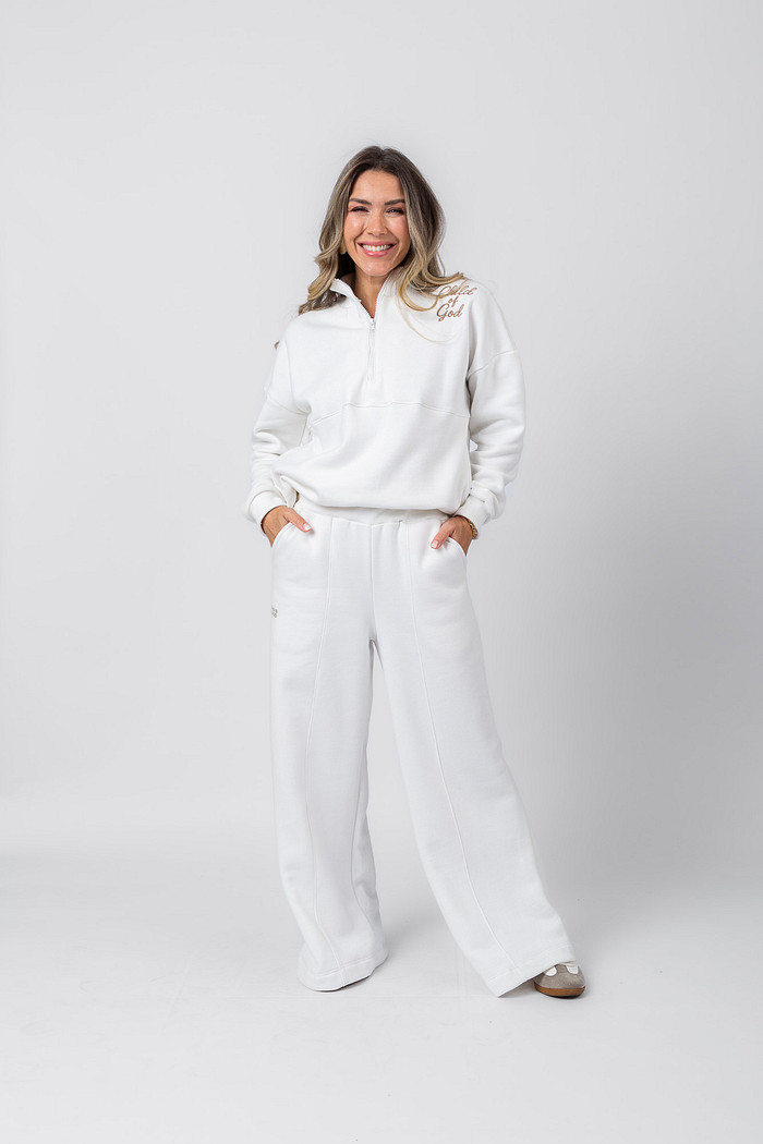 CASACO ZÍPER MOLETOM CHILD OF GOD OFF WHITE