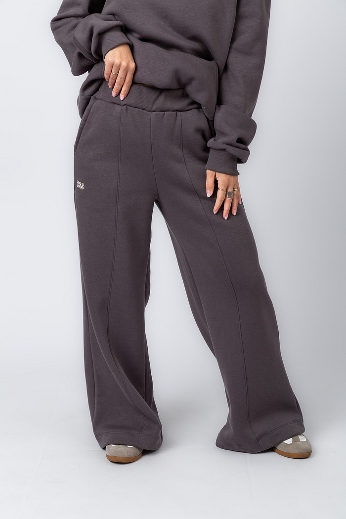 CALÇA GREY MOLETOM WIDE LEG GOD IS GOOD