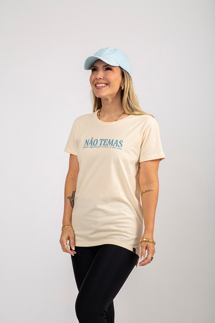 T-SHIRT ALONGADA MEUS DIAS OFFWHITE