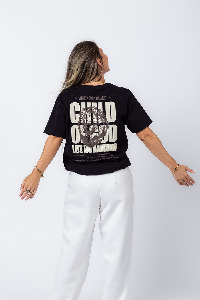 T-SHIRT OVERSIZED MINHA IDENTIDADE PRETO