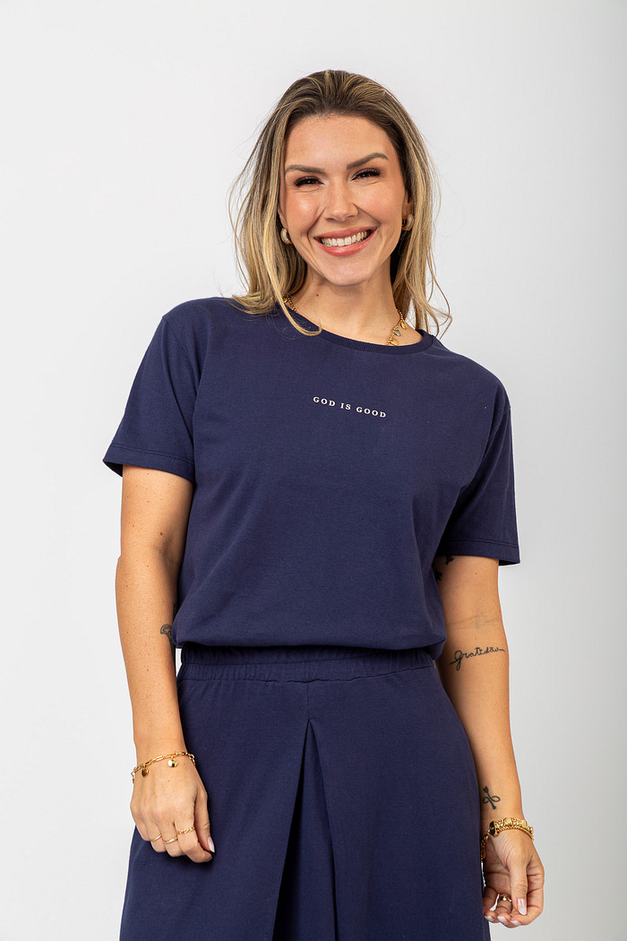 T-SHIRT NÃO TEMAS OVERSIZED MARINHO