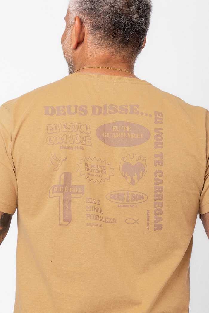 CAMISETA DEUS DISSE BEGE