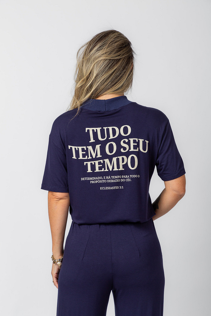 BLUSA ECLESIASTE VISCOSE MARINHO
