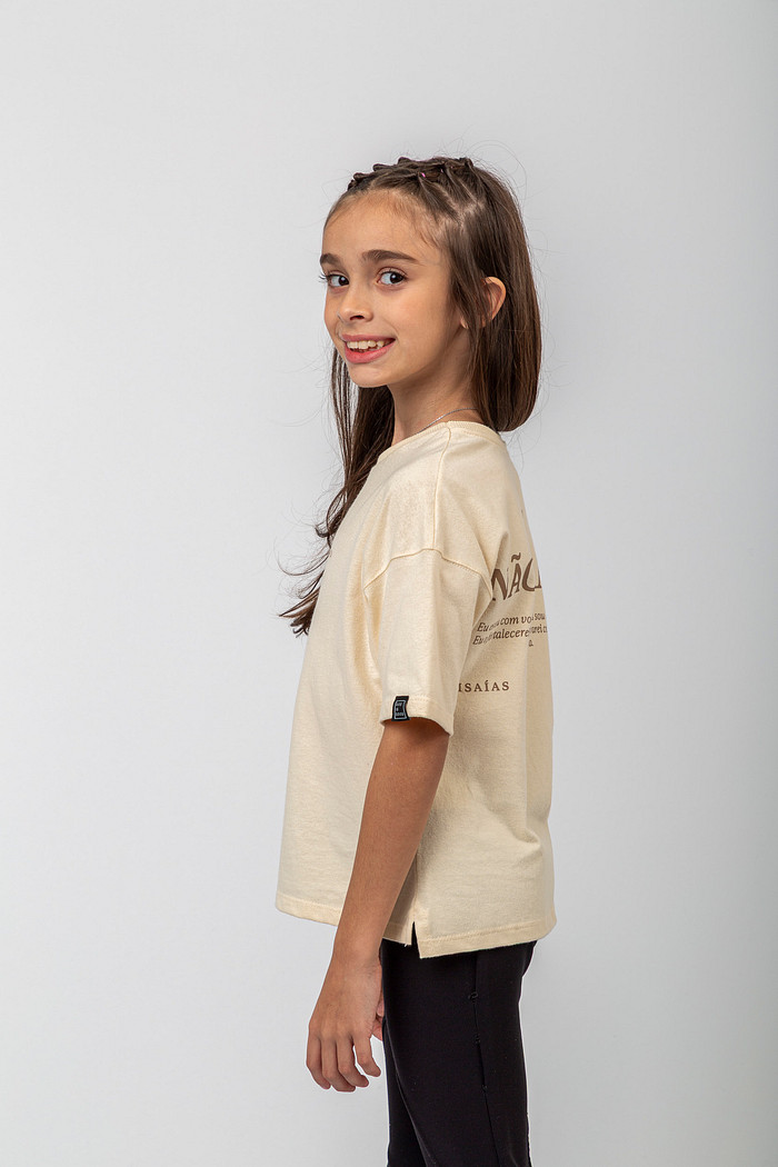 CAMISETA INFANTIL NÃO TEMAS OFF WHITE