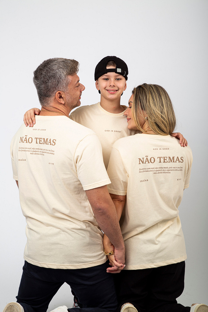 CAMISETA INFANTIL NÃO TEMAS OFF WHITE