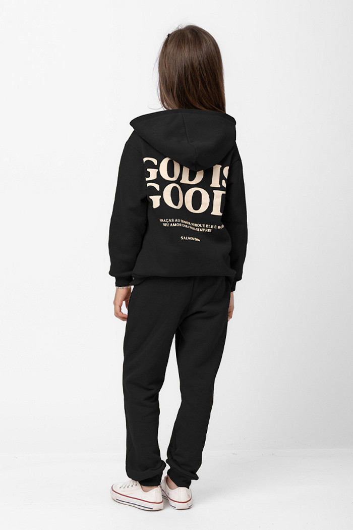 CASACO MOLETOM INFANTIL ALL THE TIME PRETO