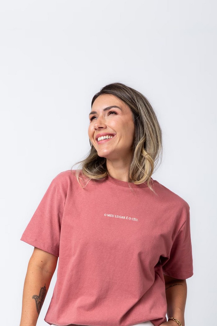 TRIO CÉU ROSÉ T-SHIRT + CALÇA + LENÇO
