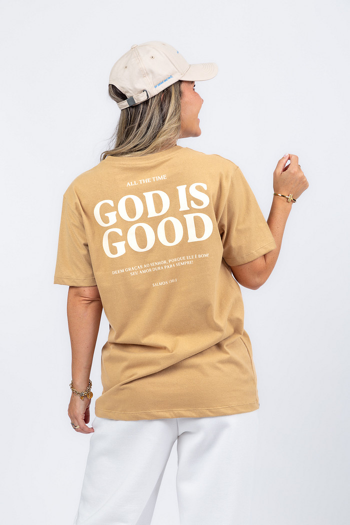 T-SHIRT OVERSIZED ALL THE TIME BEGE