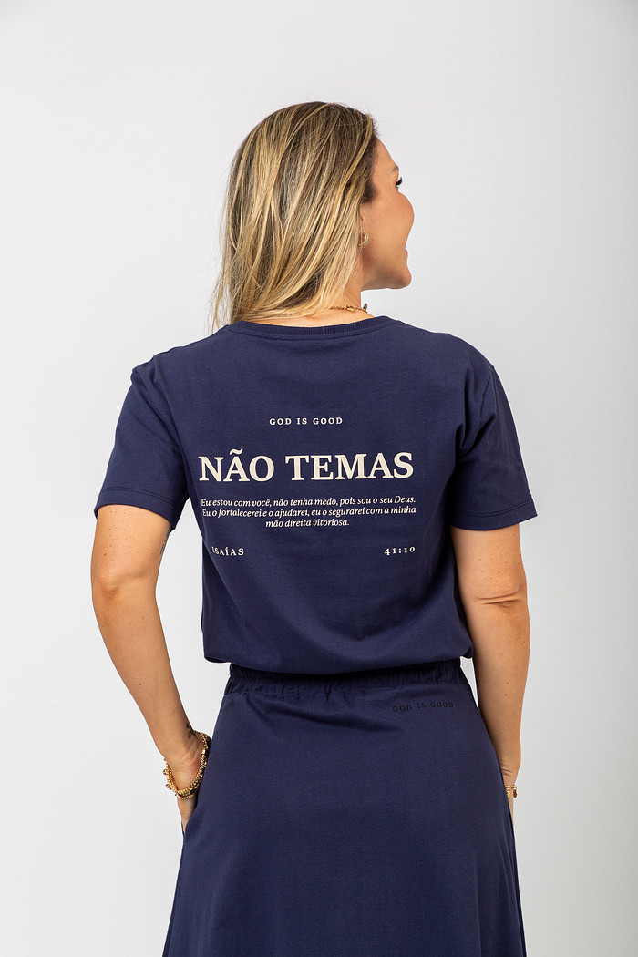 T-SHIRT NÃO TEMAS OVERSIZED MARINHO