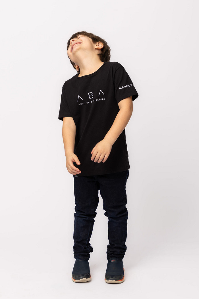 CAMISETA INFANTIL ABA PRETA
