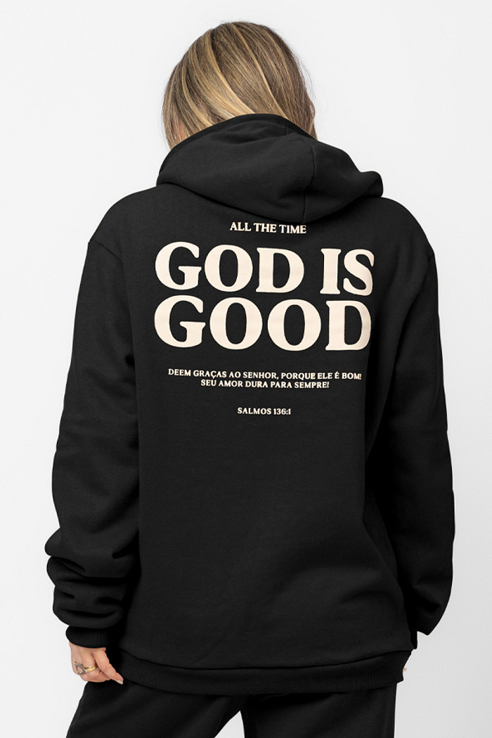 CASACO MOLETOM OVERSIZED ALL THE TIME PRETO