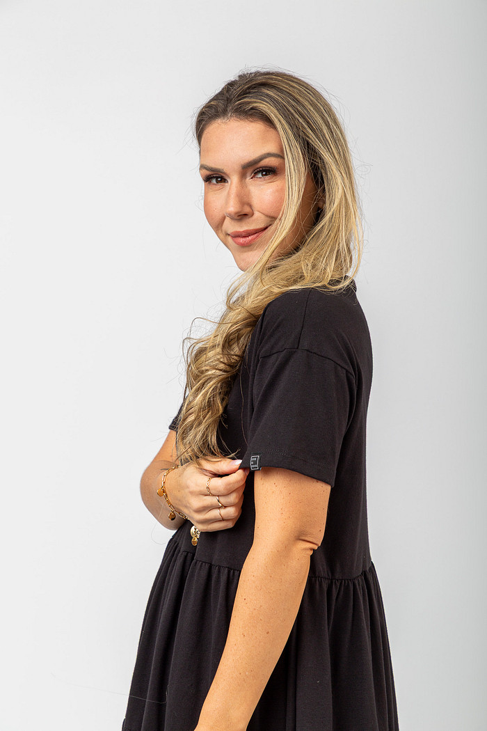 VESTIDO MAXI CRÊ SOMENTE PRETO