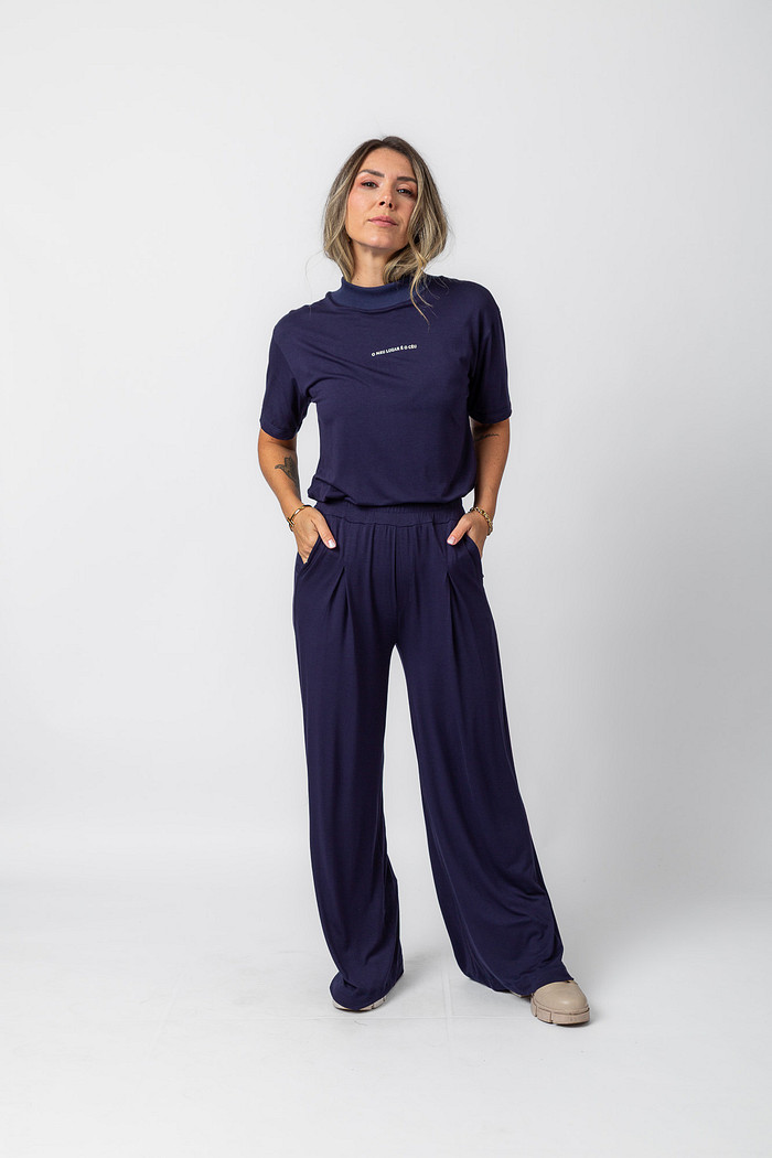 TRIO ESSENCIAL MARINHO - KIMONO + CALÇA + BLUSA ECLESIASTE