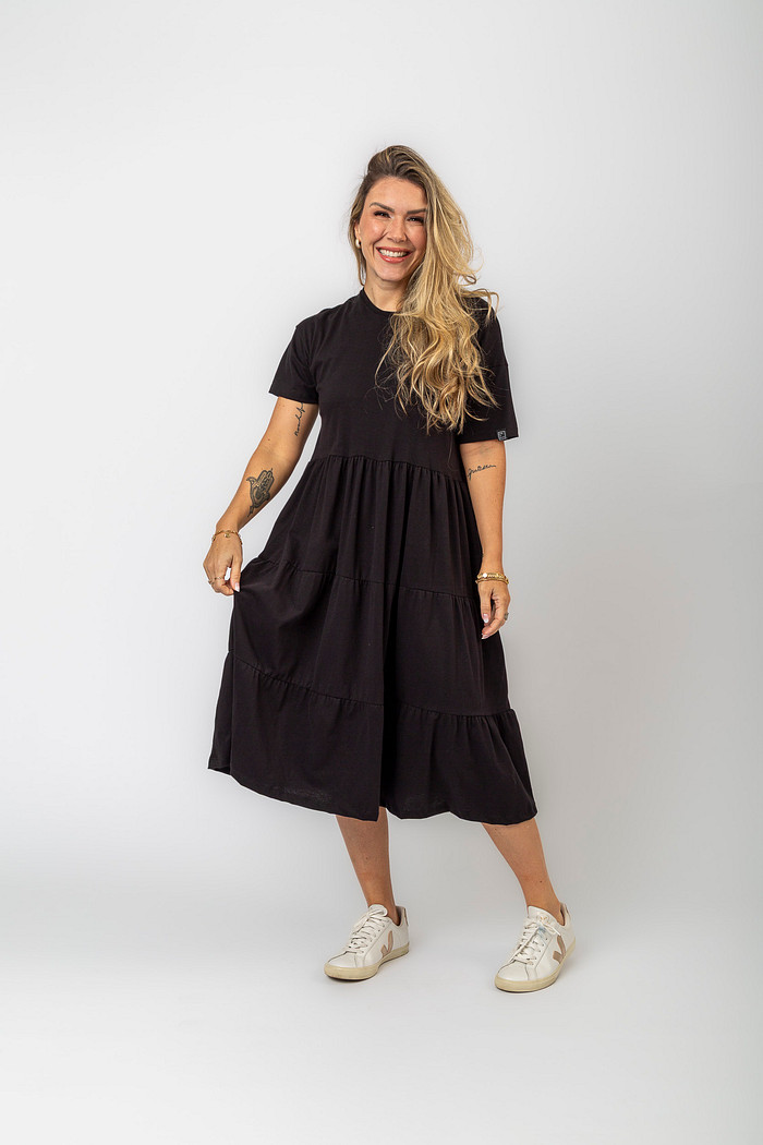 VESTIDO MAXI CRÊ SOMENTE PRETO
