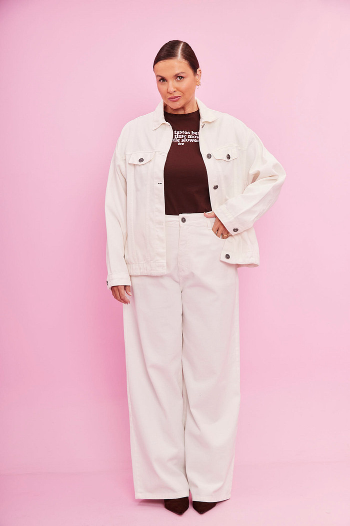 CALÇA JEANS WIDE LEG OFF WHITE