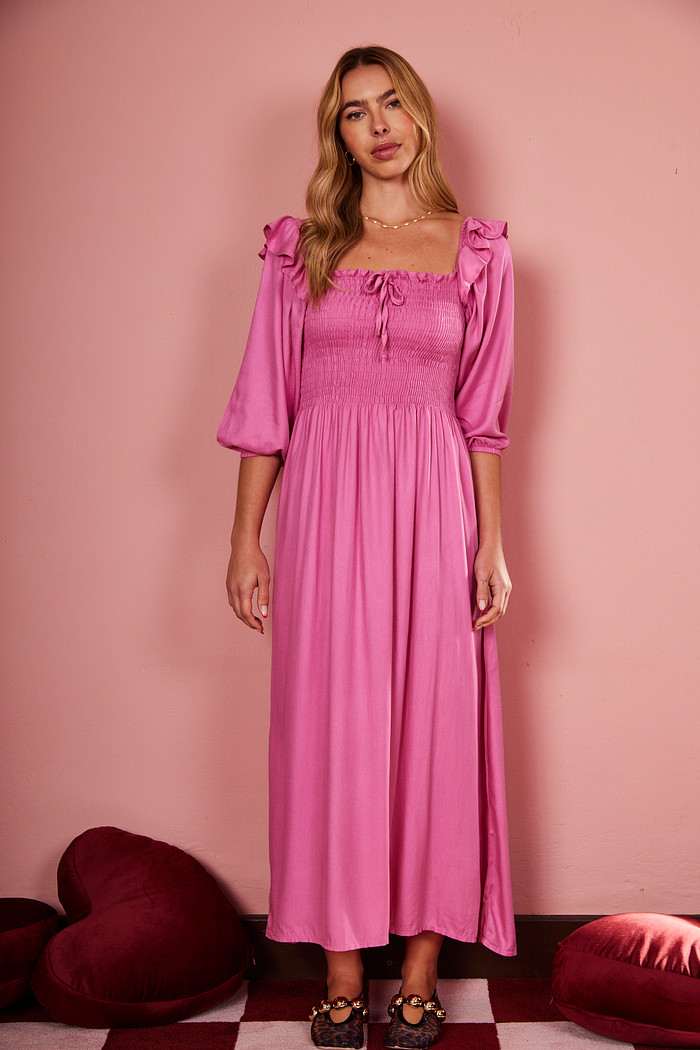 VESTIDO MIDI ARIELA ROSA