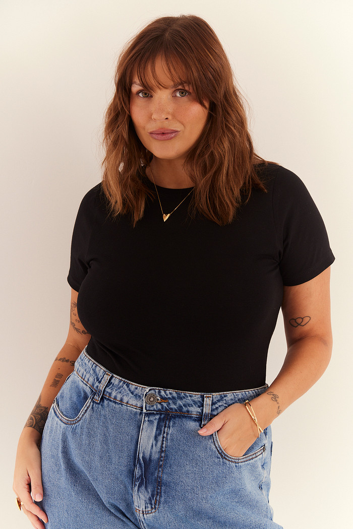 Blusa Cropped Aliza PRETO