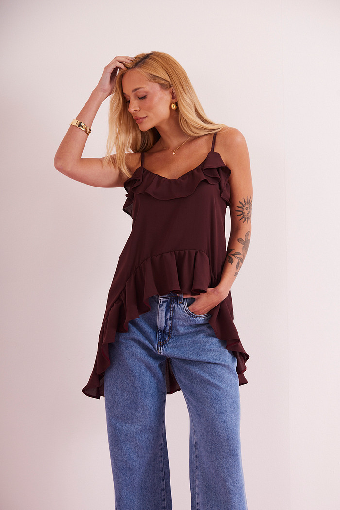 BLUSA ALÇA GAYA MARROM