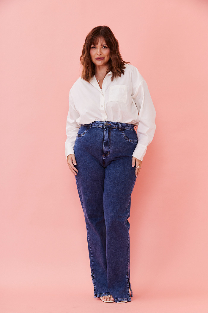 CALÇA JEANS ELASTANO  BRUNA JEANS ESCURO