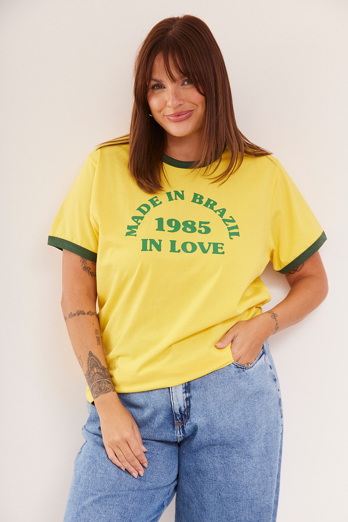T-SHIRT SLIM MADE IN BRAZIL AMARELO