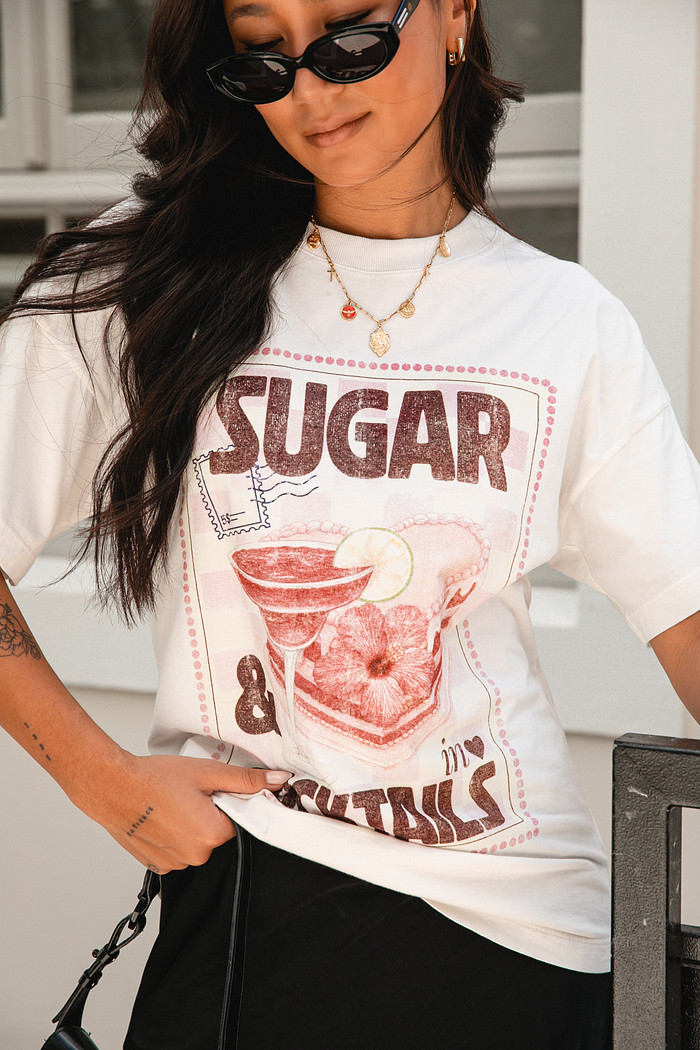 T-SHIRT OVER SUGAR BRANCO ACUCAR