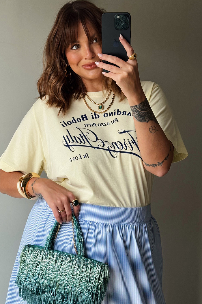 T-SHIRT SLIM GIARDINO DI BOBOLI AMARELO MANTEIGA