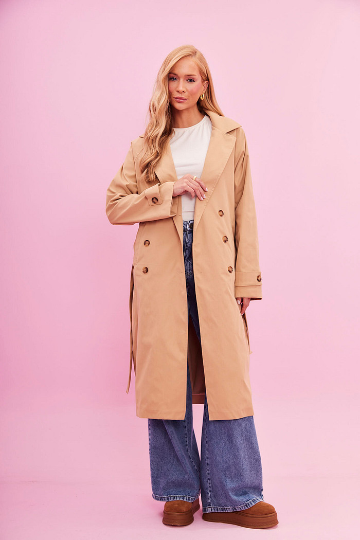 CASACO TRENCH COAT LUIZA AREIA