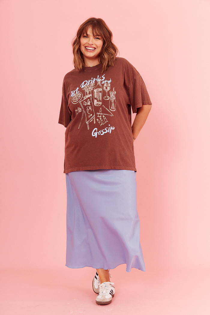 Saia Midi Alongada Paola AZUL