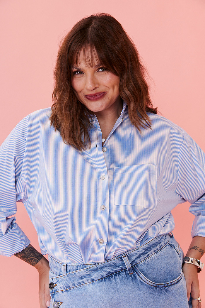 CAMISA GABRIELA LISTRADO AZUL