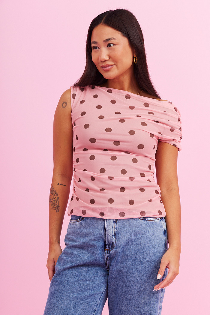 BLUSA ANA POA FUNDO ROSA