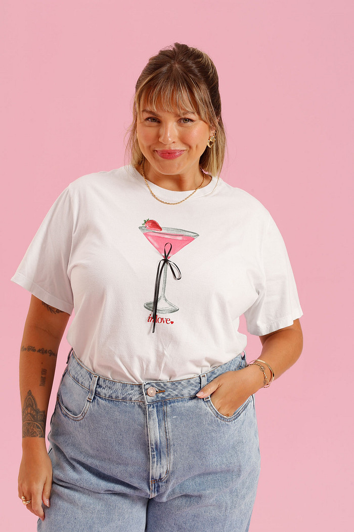 T-SHIRT MARTINI PINK OFF WHITE