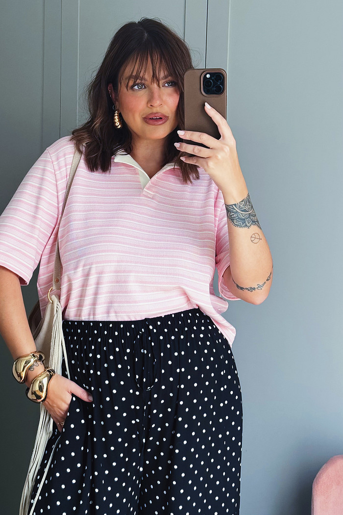 BLUSA POLO LISTRADA JES LISTRADO ROSA