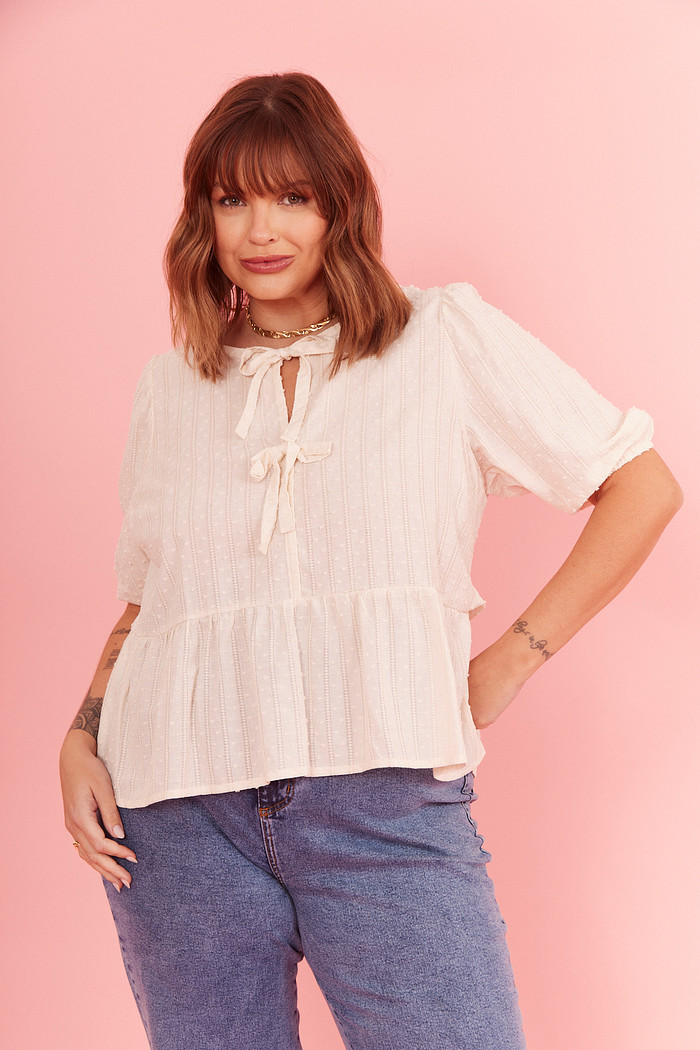 BLUSA LAÇO VICTORIA OFF WHITE