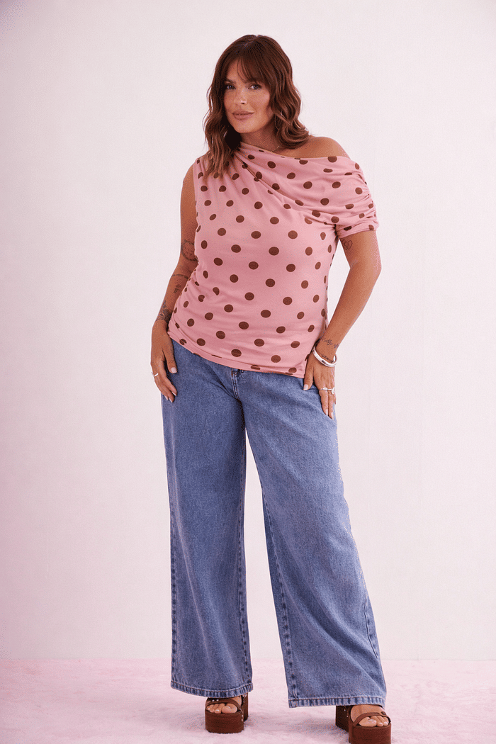 Calça Jeans Wide Leg Dulce JEANS ESCURO