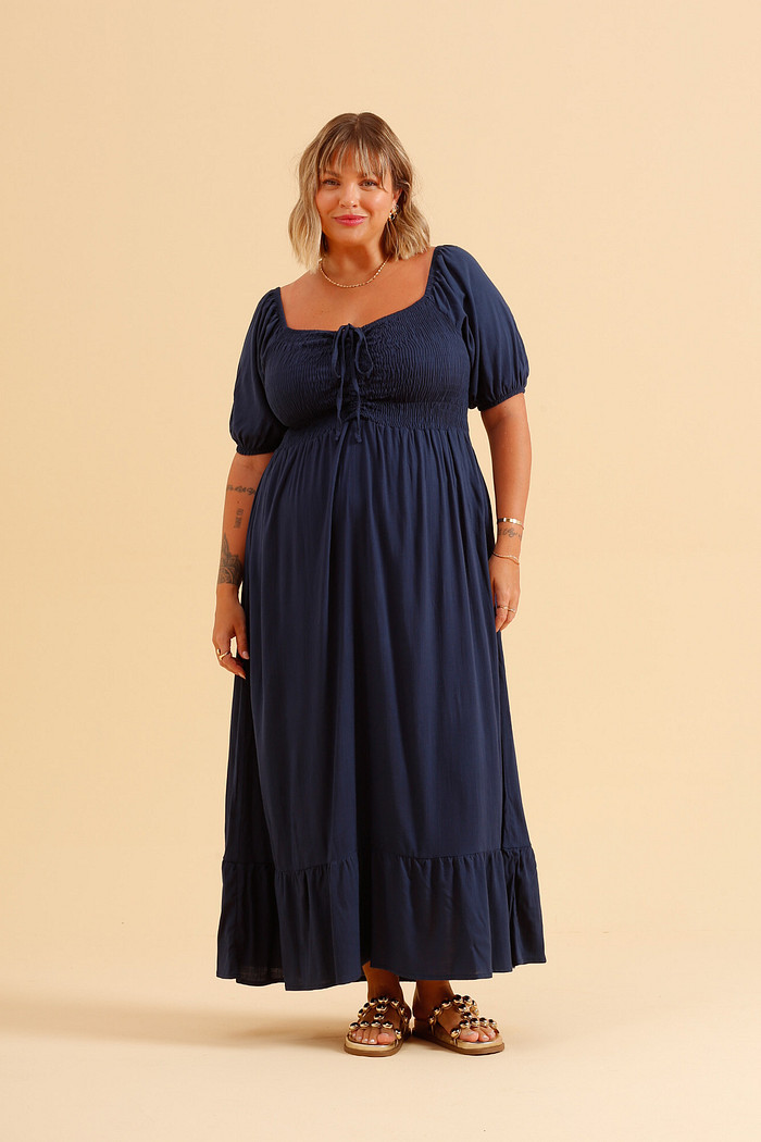 VESTIDO LONGO AZUL MARINHO