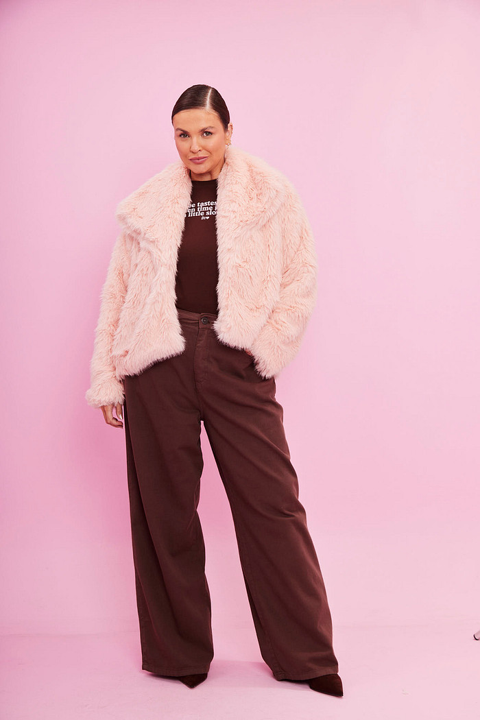 CALÇA JEANS WIDE LEG MARROM