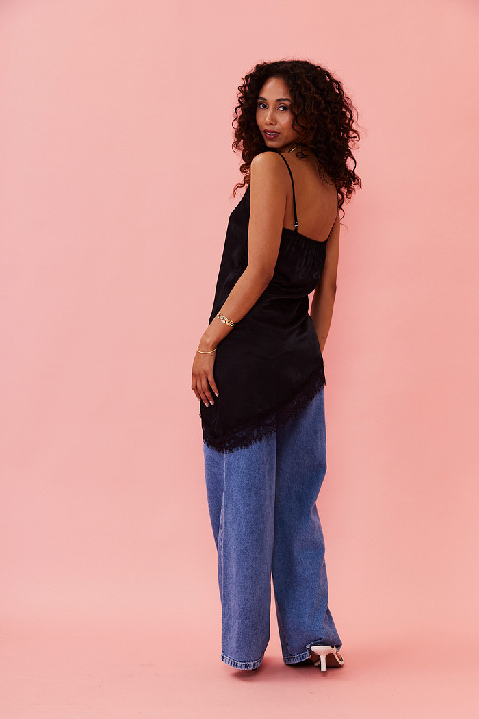 Calça Jeans Wide Leg Dulce JEANS ESCURO