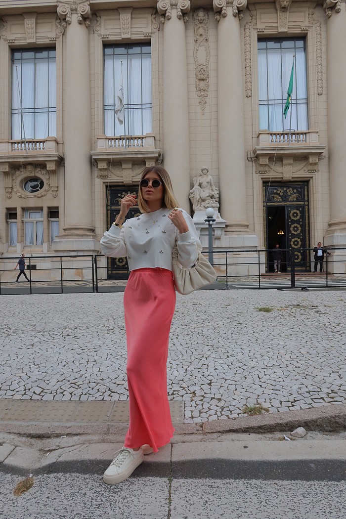 Saia Midi Alongada Paola SALMAO