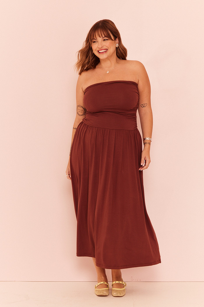 VESTIDO NAIARA MARROM