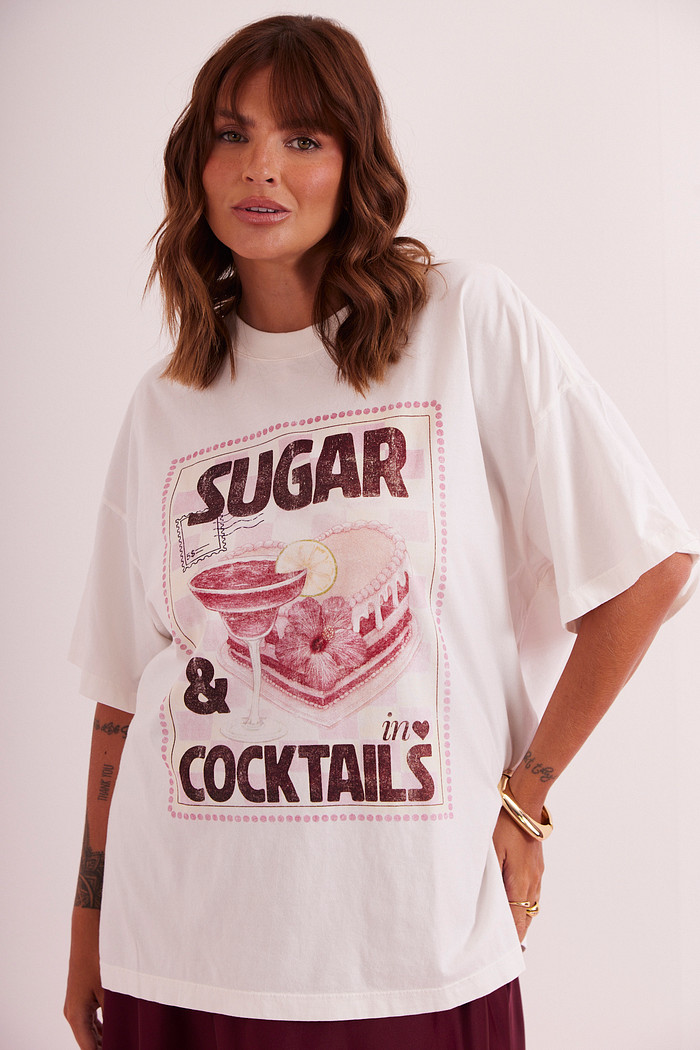 T-SHIRT OVER SUGAR BRANCO ACUCAR