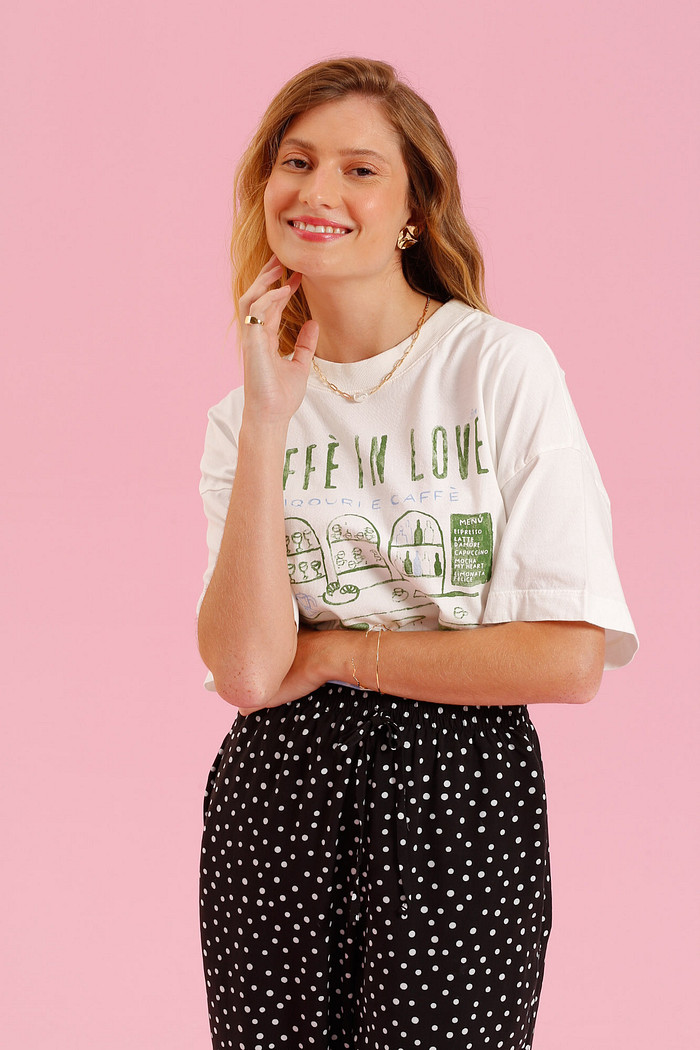 T-SHIRT OVER CAFFE IN LOVE OFF WHITE