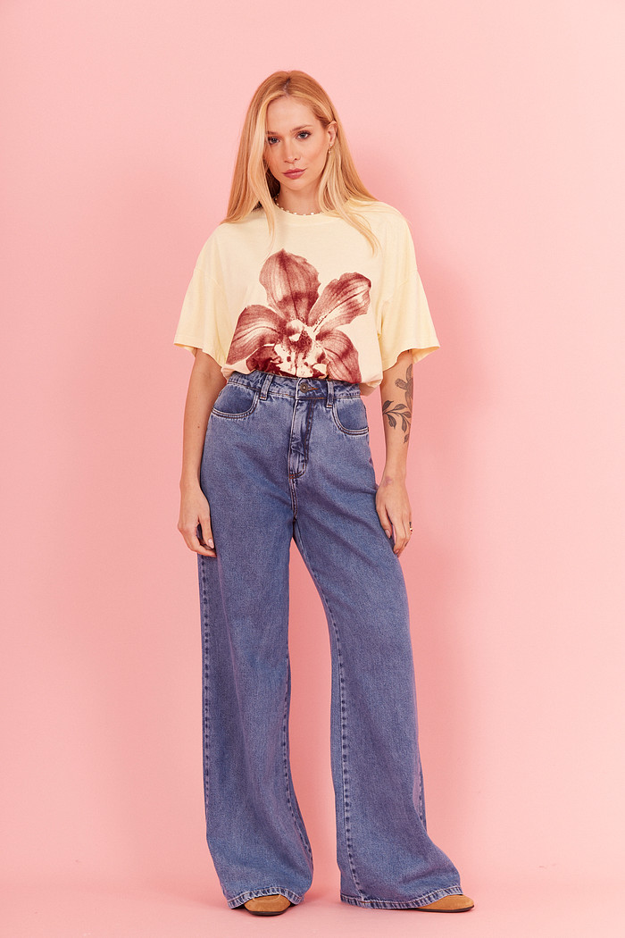 Calça Jeans Wide Leg Dulce JEANS ESCURO