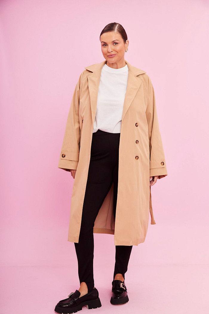 CASACO TRENCH COAT LUIZA AREIA
