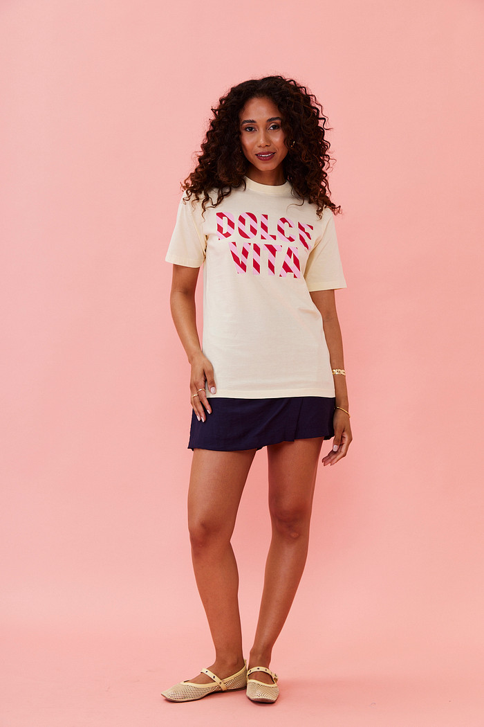 T-SHIRT SLIM DOLCE VITA AMARELO MANTEIGA