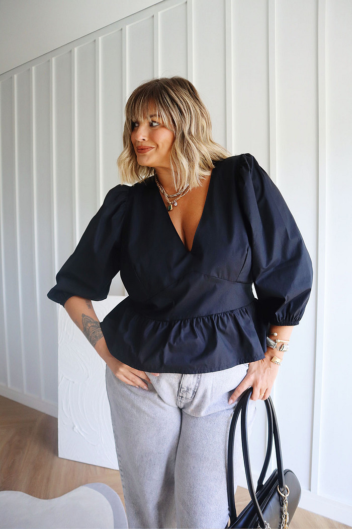 Blusa Manga 3/4 Millie PRETO