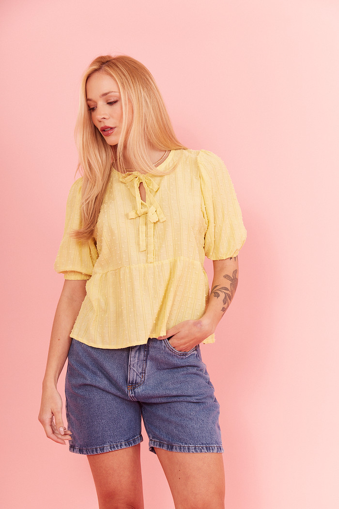 BLUSA LAÇO VICTORIA AMARELO
