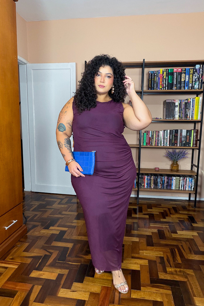 VESTIDO TULE MARSALA